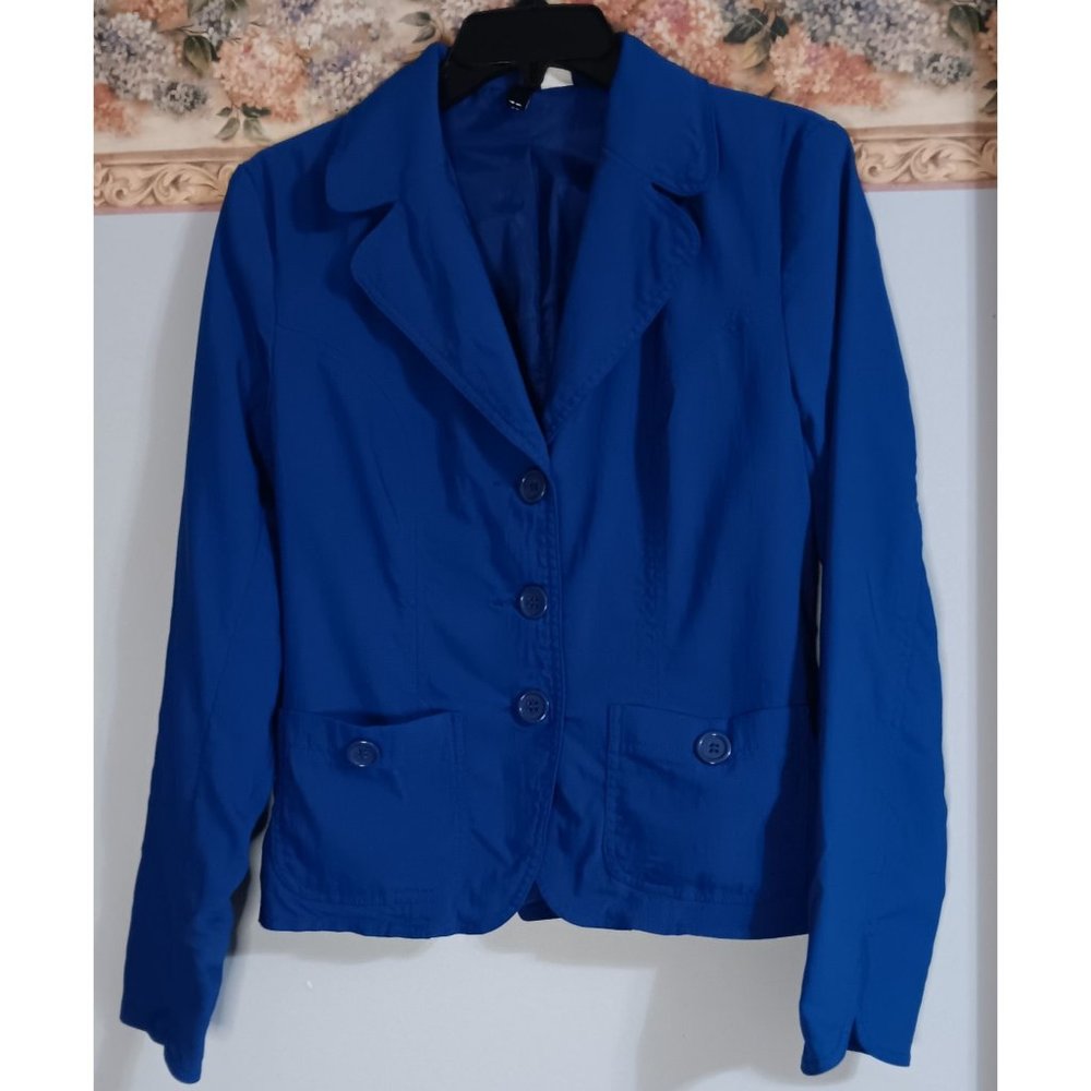 H&M Divided 10 Blue Business Classic City Lined Date Outdoor Event Blazer Jacket